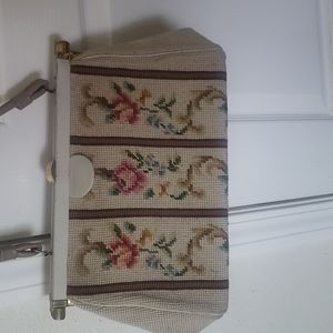 Vintage Cross stitch  purse